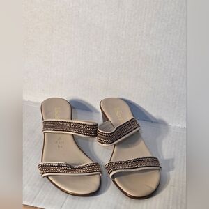 Toscanella Mimma Double Band Slip-On Sandal Size 8.5 Made In Italy